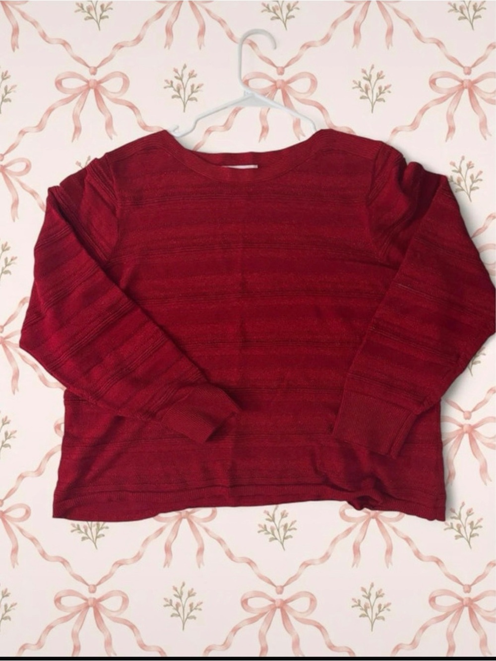 Liz Claiborne Red sparkly  Crewneck Sweater